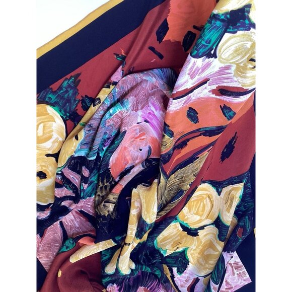 CODELLO Multicolor Art Print Silk Scarf 35.5" - 34´´ Good Condition - Picture 5 of 7
